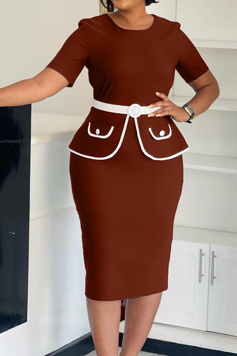 Stretch Bodycon Short-Sleeve Dress Lavish Daily