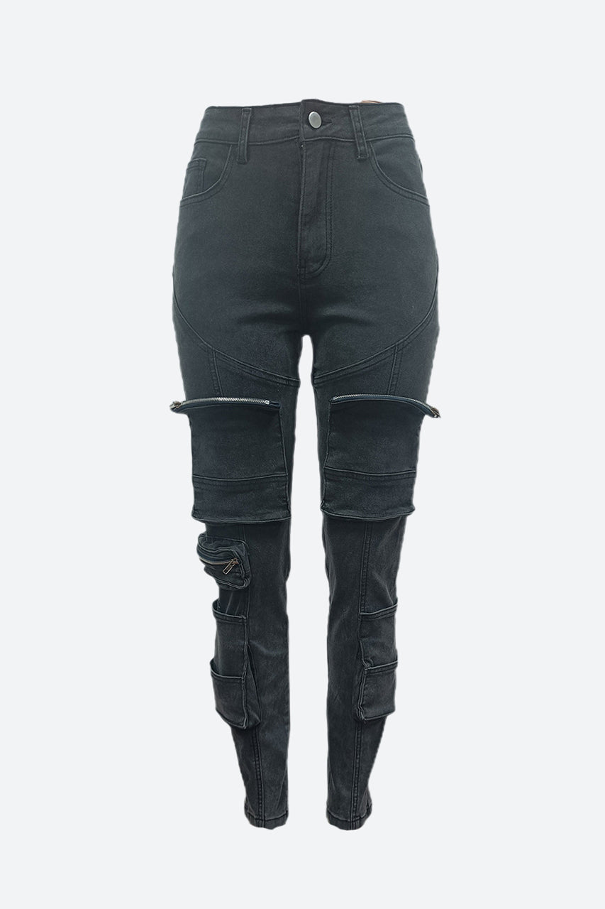 Patch-Pockets Skinny Jeans Lavish Daily