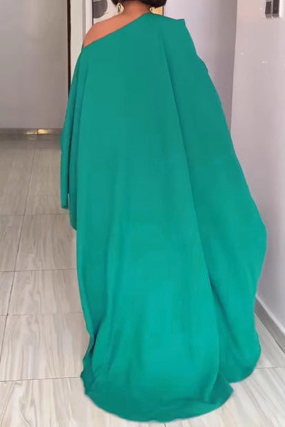 One-Shoulder Cape Palazzo Jumpsuit Lavish Daily