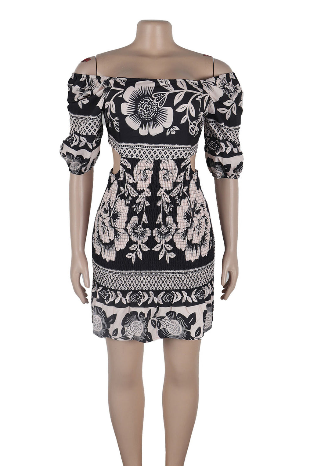 Floral Print Backless Cutout Mini Dresses Lavish Daily