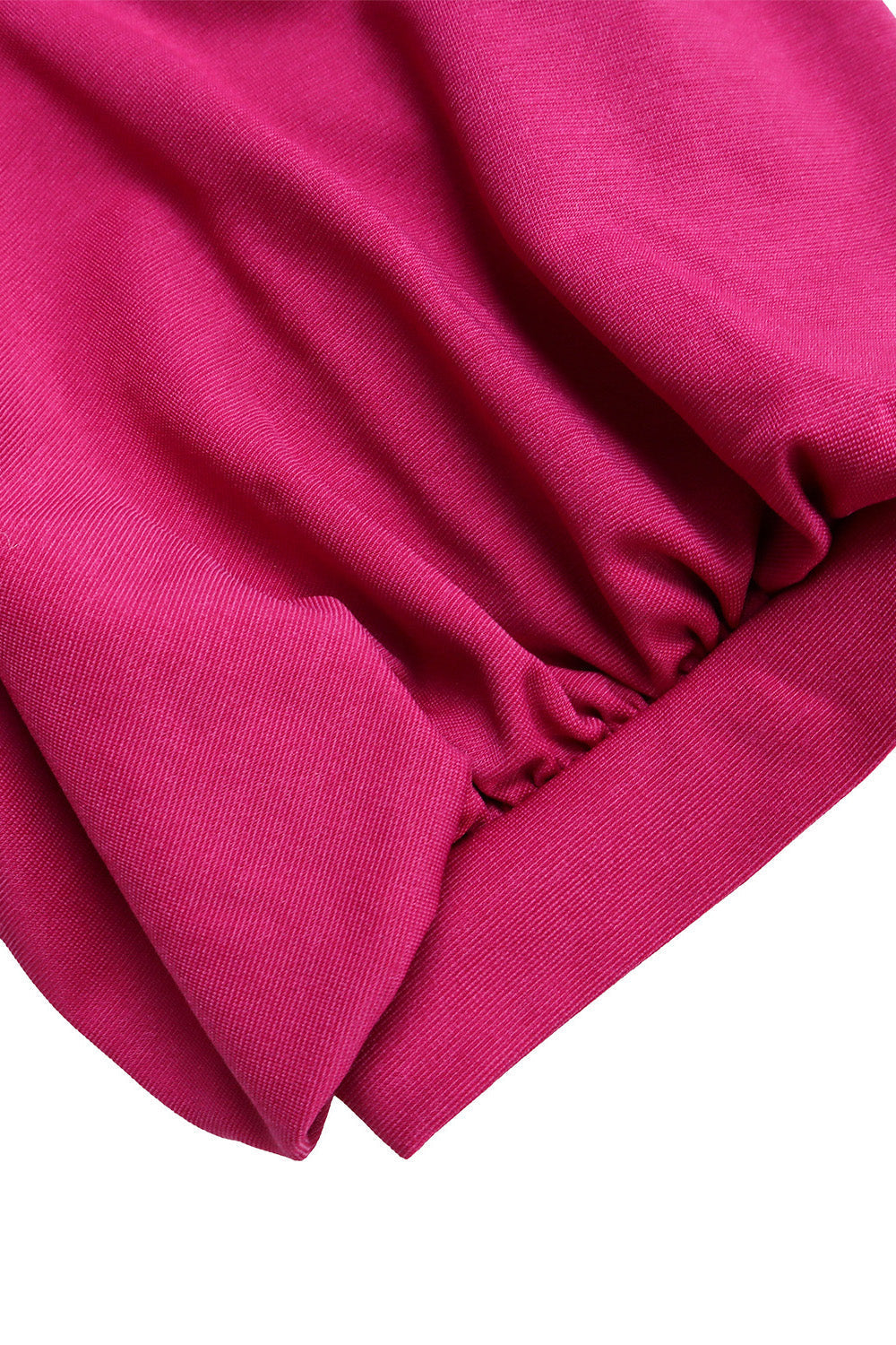 Puff Sleeve Belted A-Line Midi Dress with Pockets Lavish Daily