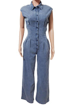 Back Cut Out Denim Jumpsuit Lavish Daily