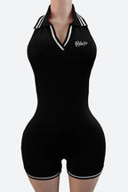 Sleeveless Solid Backless Halter Romper Lavish Daily