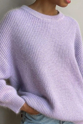 Oversized Striped Knitted Crew Neck Jumper Lavish Daily