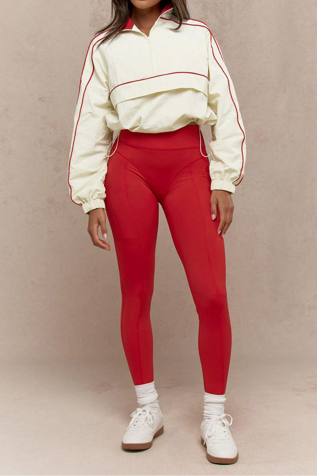 Drawstring Waist Nylon Top & Yoga Pants Activewear Set Lavish Daily