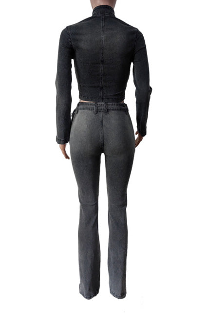 Stretch Denim Jacket and Shorts Set Lavish Daily