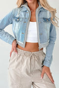 Cropped Layered Denim Jacket Lavish Daily