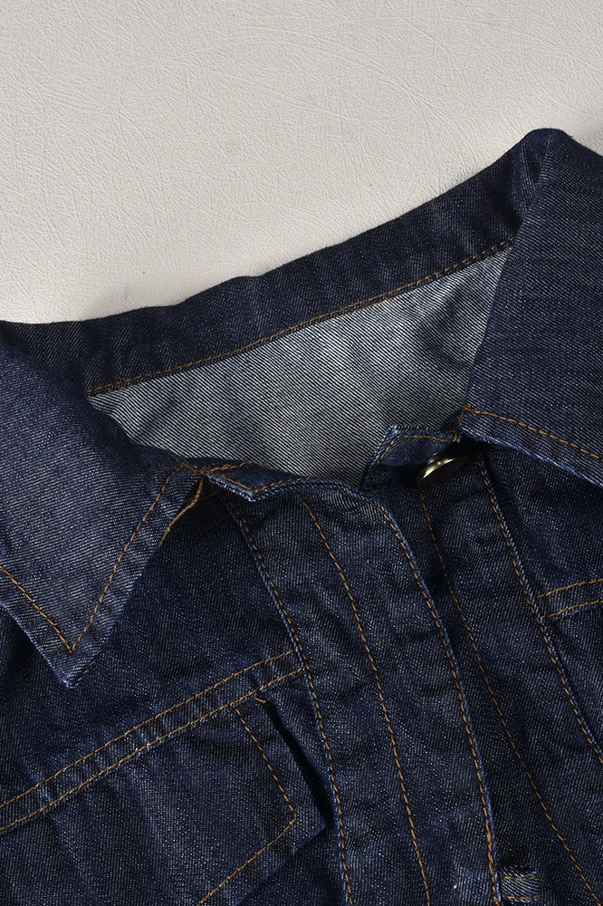 Cropped Denim Shirt Lavish Daily