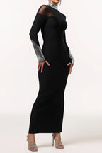 Rhinestone and Mesh Dress LavishDaily