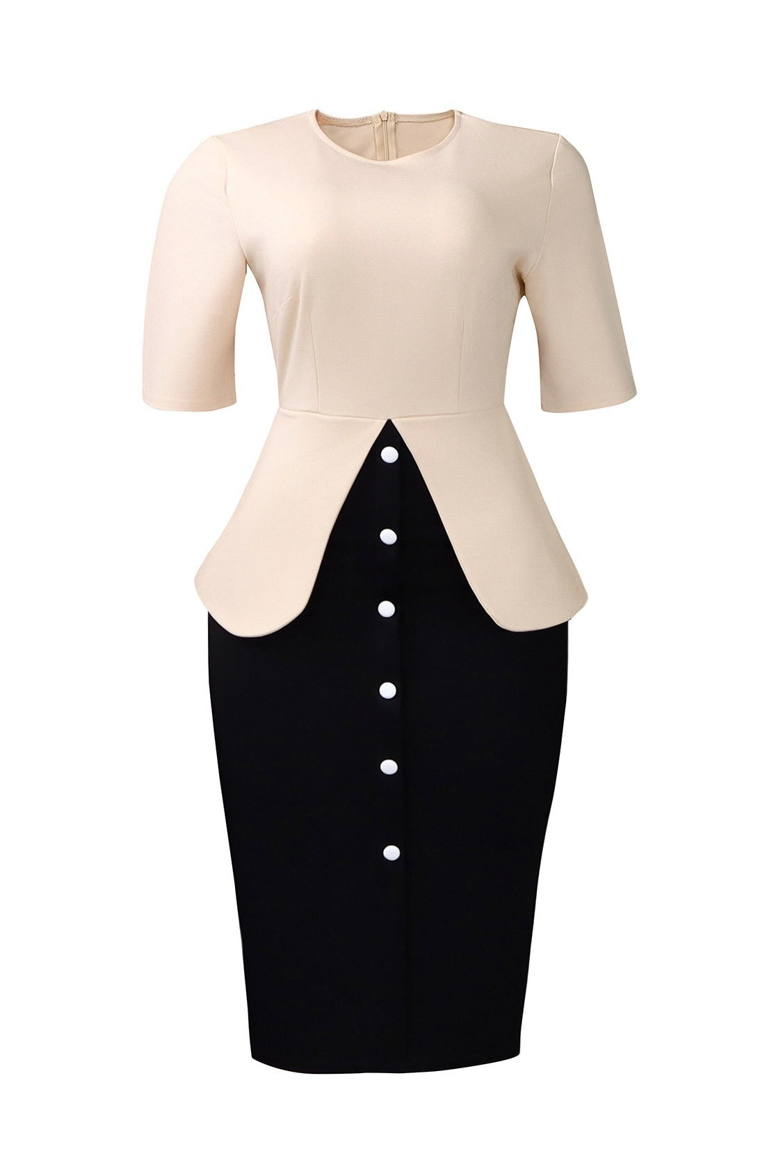 Elegant Tie-Neck Puffy Sleeve A-Line Midi Dress Lavish Daily