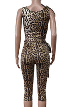 Leopard Top Cropped Pants Set Lavish Daily