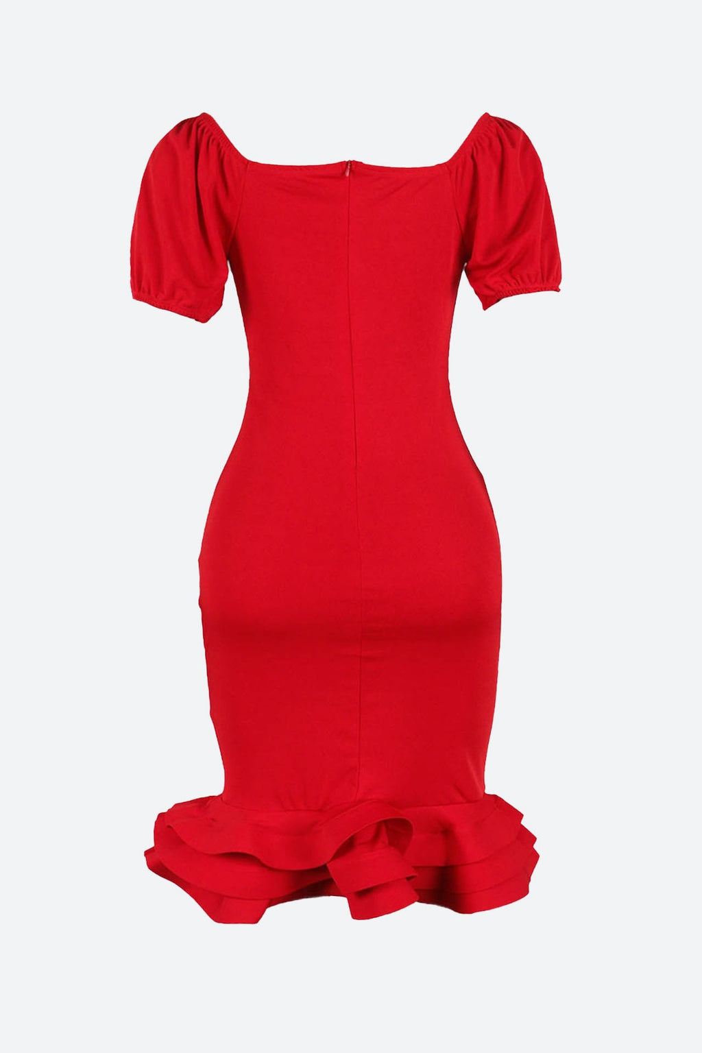 Elegant Ruffle Hem V Neck Wrapped Skirt Dress Lavish Daily