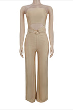 Cutout Bandeau Wide-Leg Jumpsuit Lavish Daily
