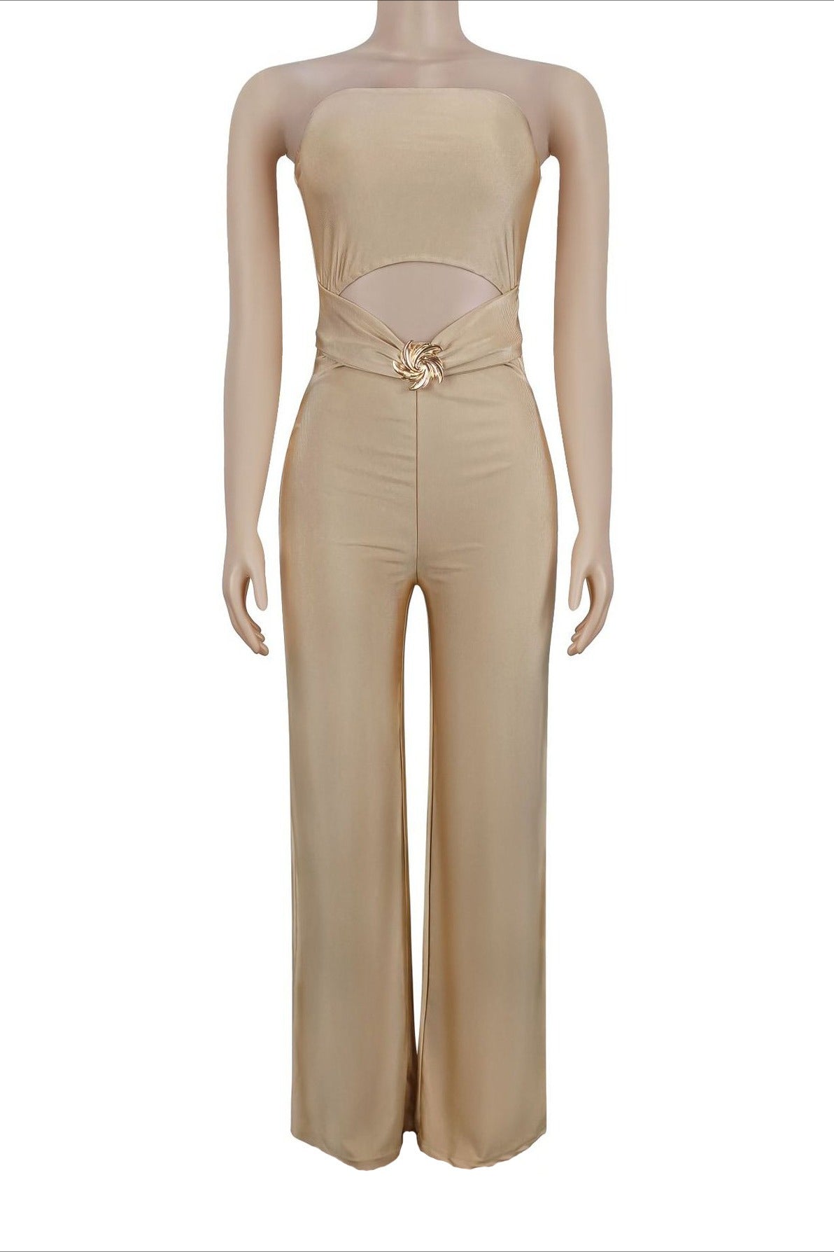 Cutout Bandeau Wide-Leg Jumpsuit Lavish Daily