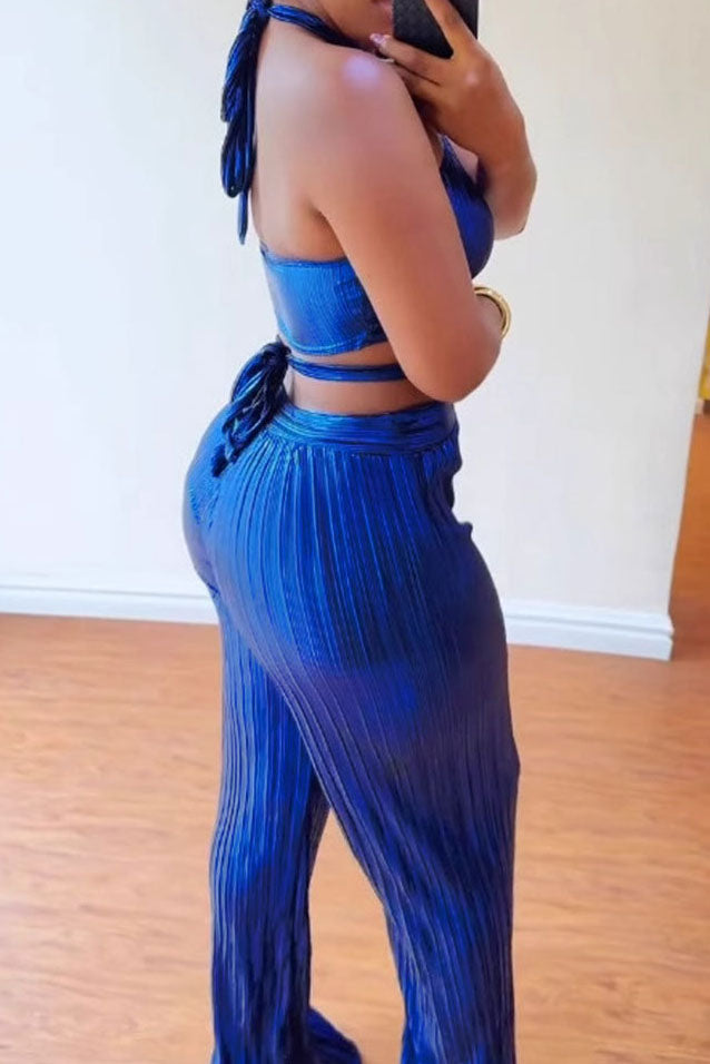 Tie-wrap Halter Backless Pant Sets Lavish Daily