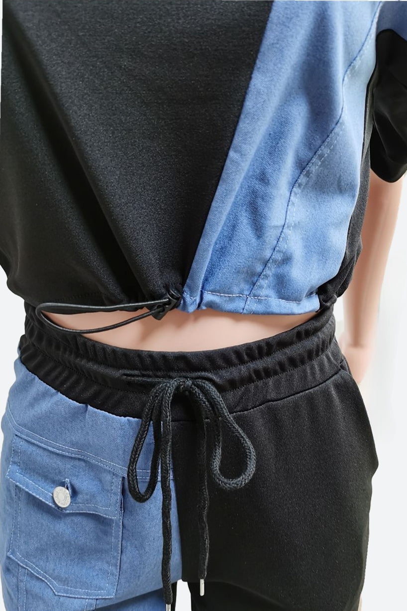 Patchwork Detail Top And Trousers Set Lavish Daily