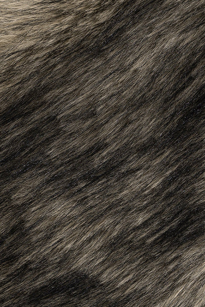 Faux Fur Halter Front Slit Fuzzy Top Lavish Daily