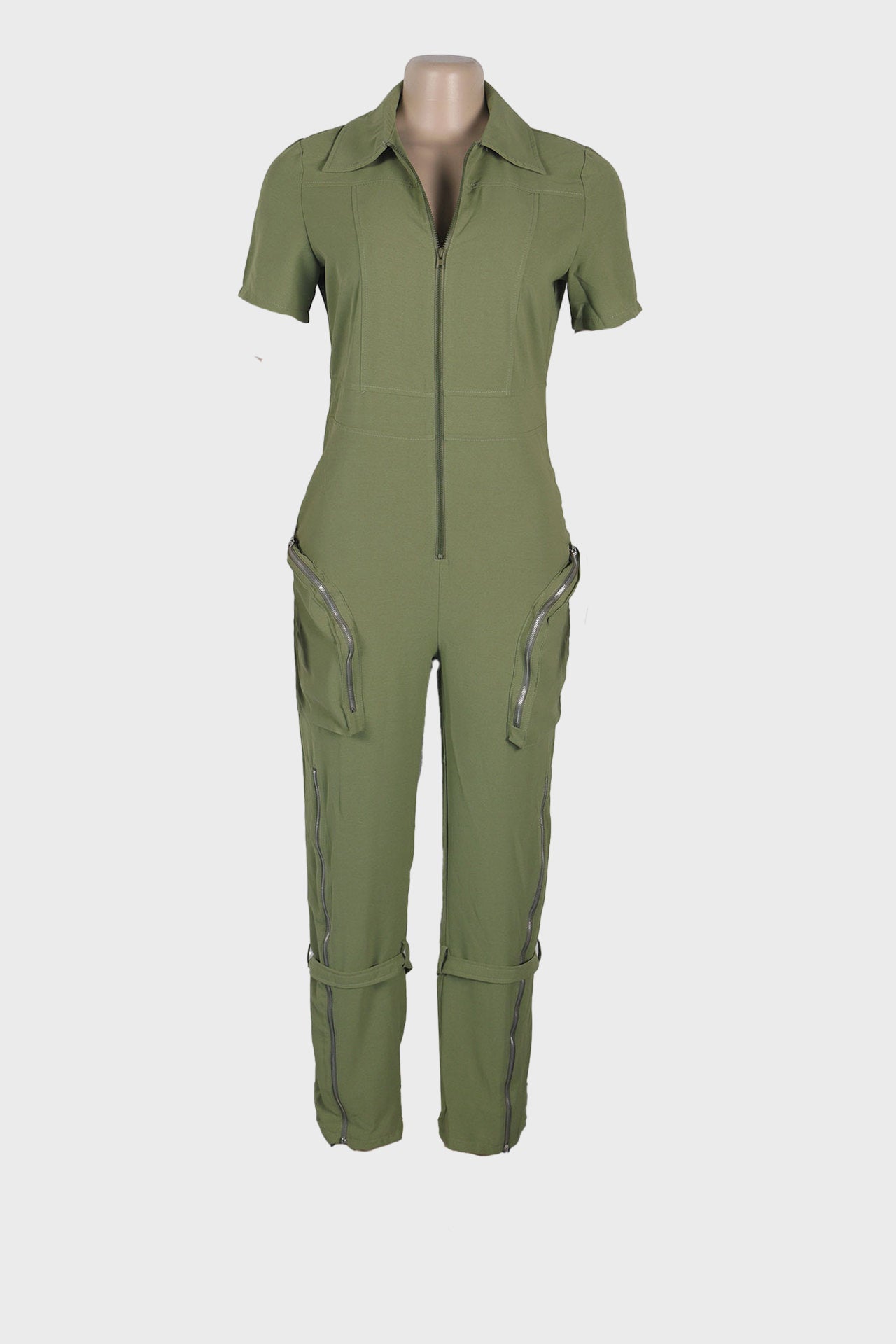 Zipper Cargo Jumpsuit Lavish Daily