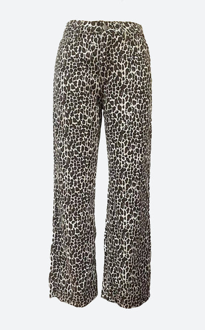 Leopard Print Loose Fit Denim Jeans Lavish Daily