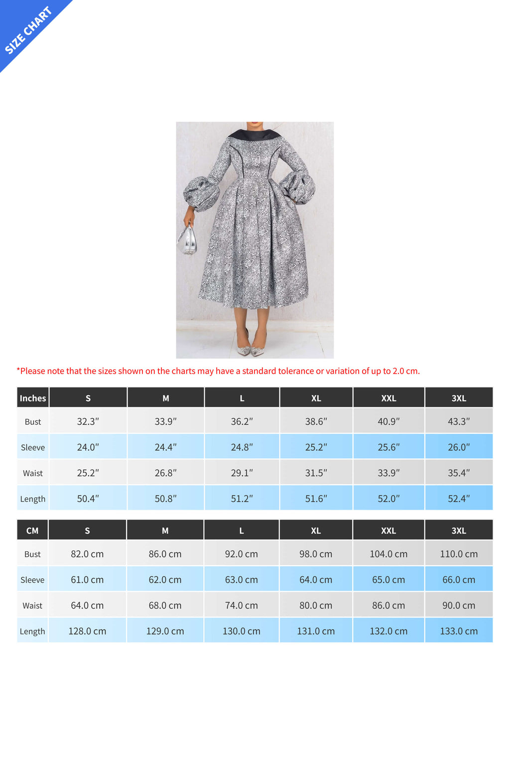 Printed Puff-Sleeve Midi Dress Lavish Daily