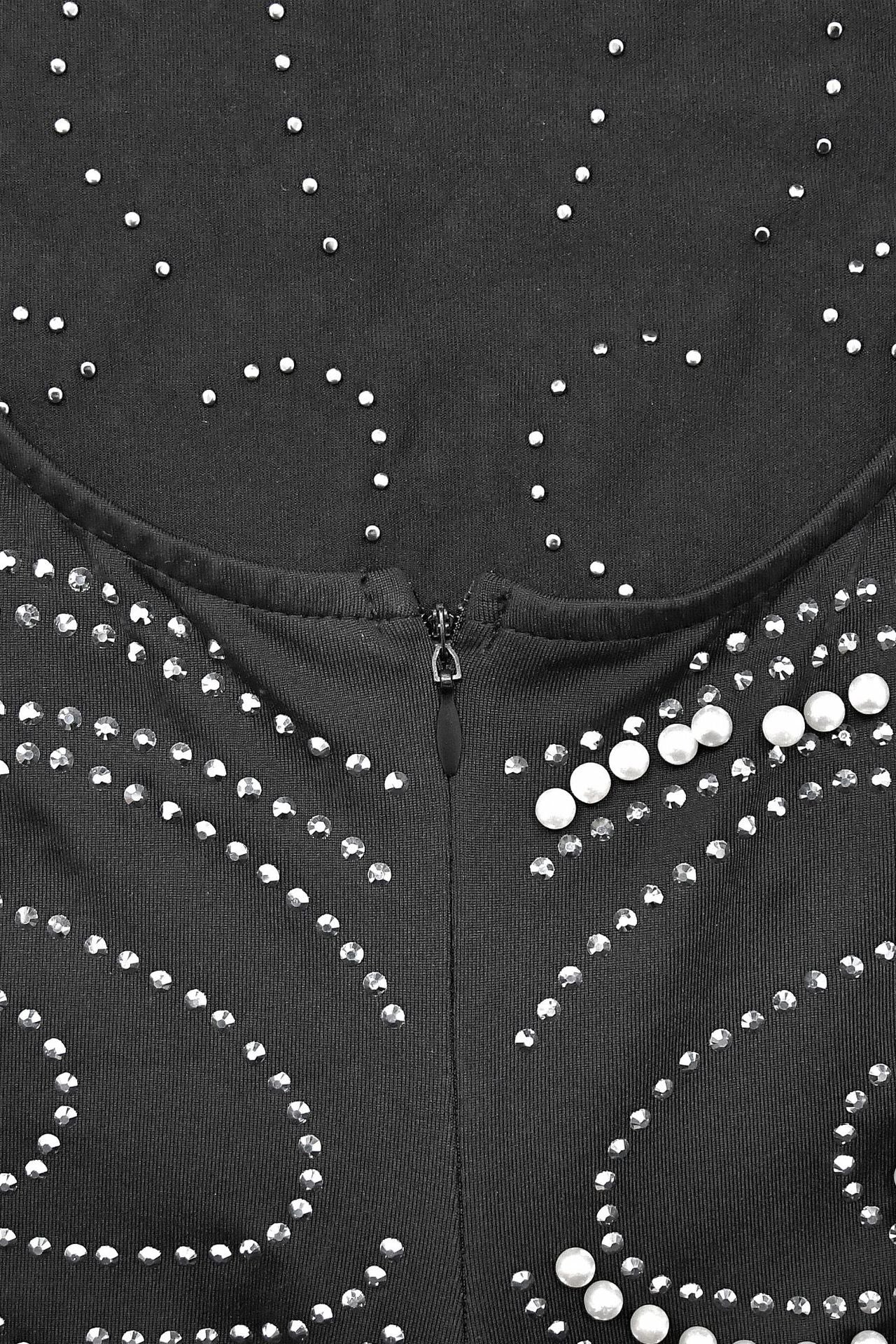 Solid Rhinestone Backless Split Maxi Dress Lavish Daily