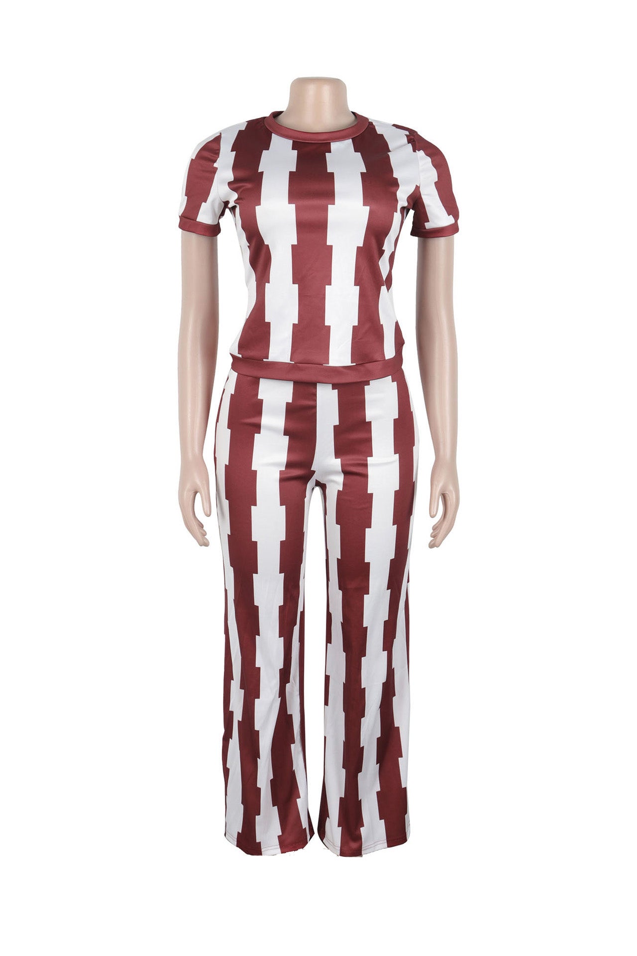 Slim Fit Wide-Leg Printed Set Lavish Daily