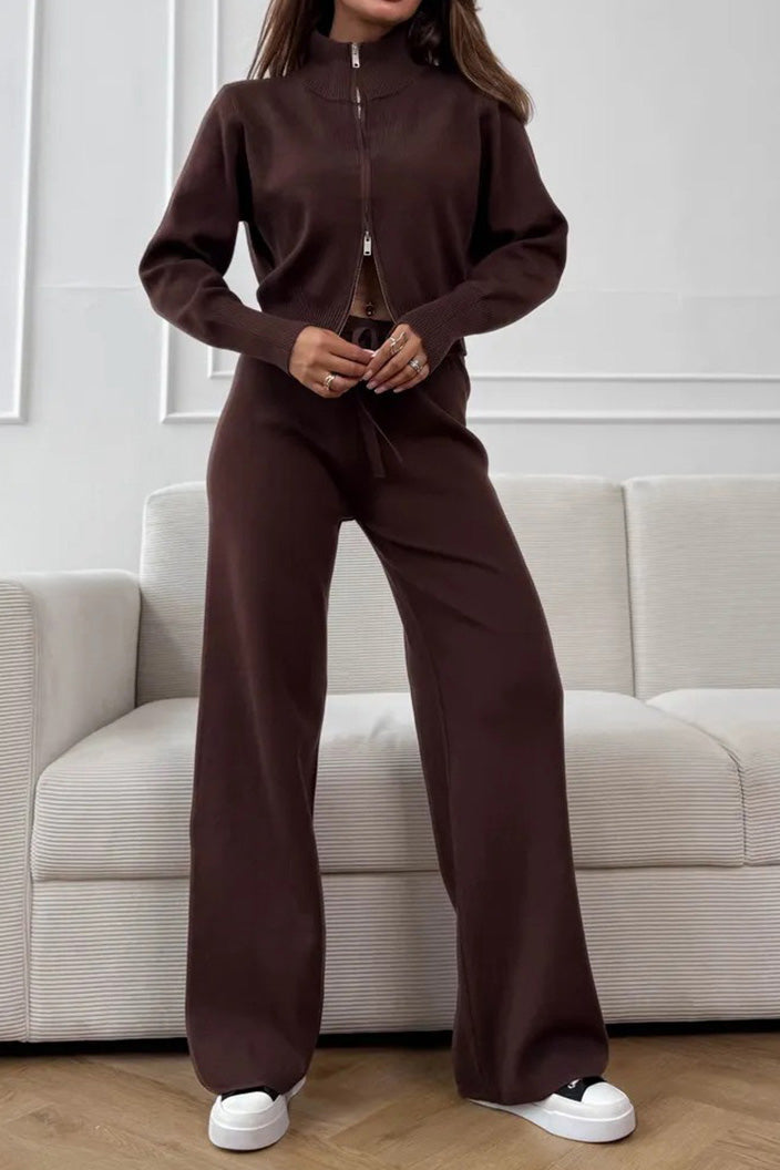 Double-Zip Slim Fit Sweater Set Lavish Daily