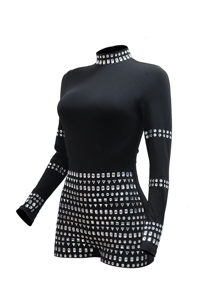 Fashion Rhinestone Slim Romper Lavish Daily