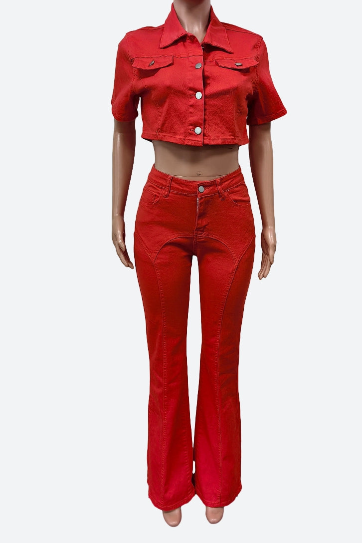 Denim Two Piece Set Lavish Daily