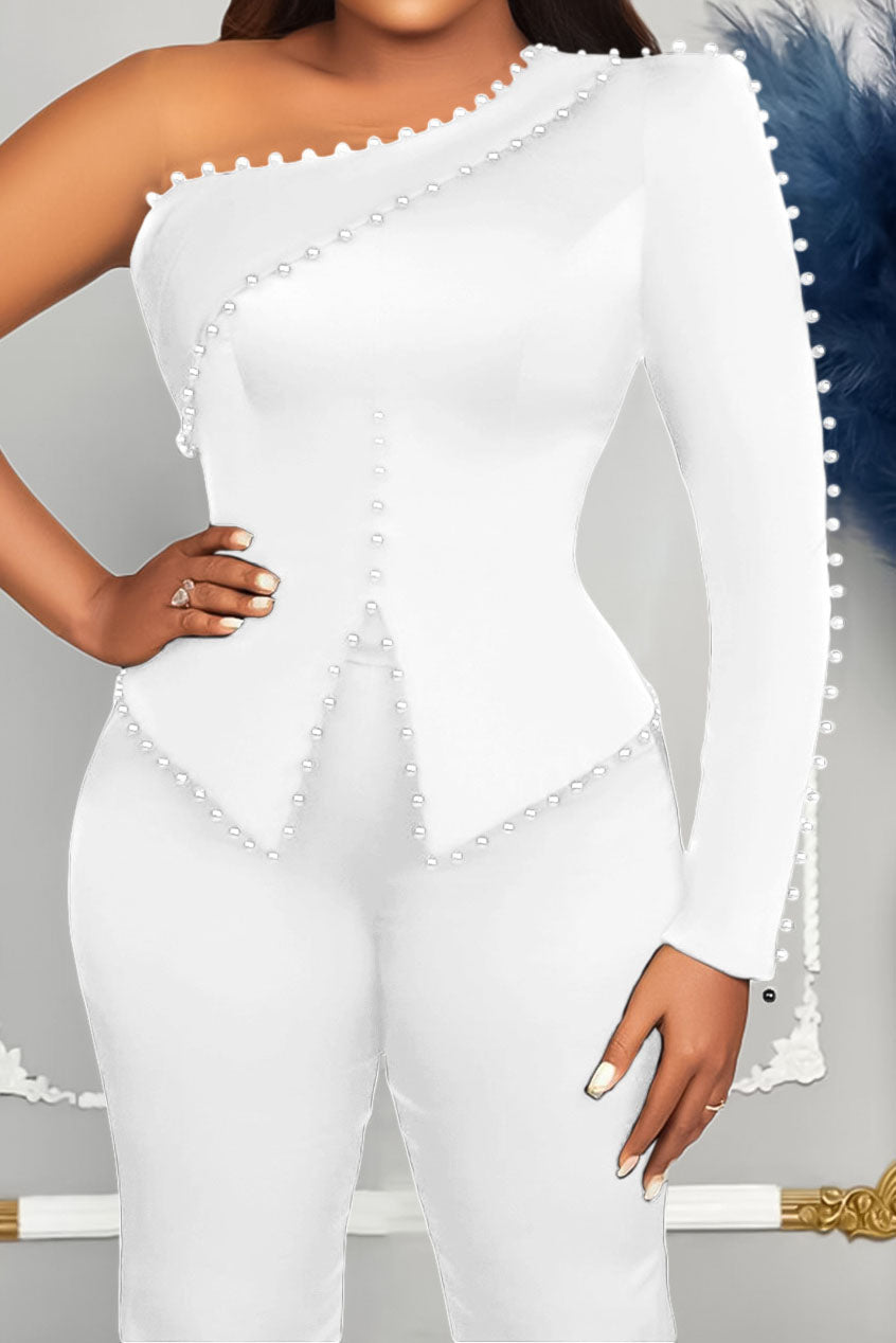 Long Sleeve A-Line Top Straight Leg Pants Matching Set Lavish Daily