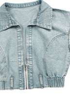 Zip-Up Vest High-Rise Wide Leg Pants Denim Set Lavish Daily