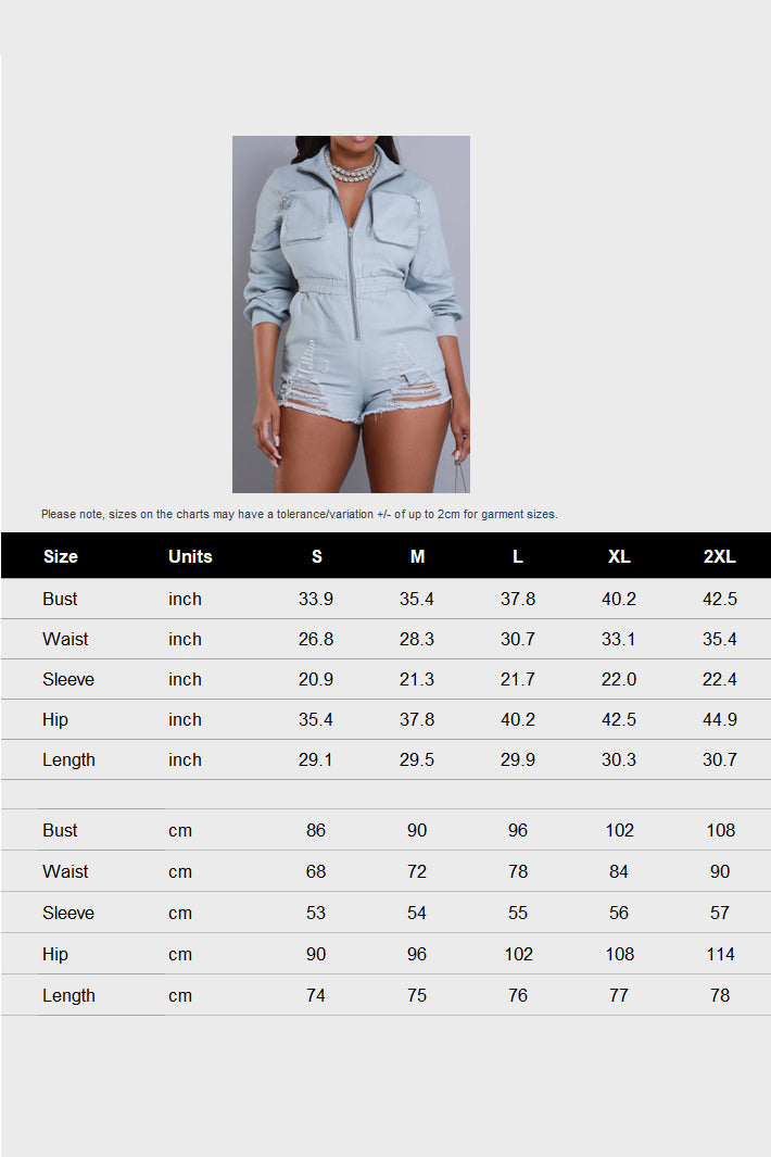 Denim Romper Lavish Daily