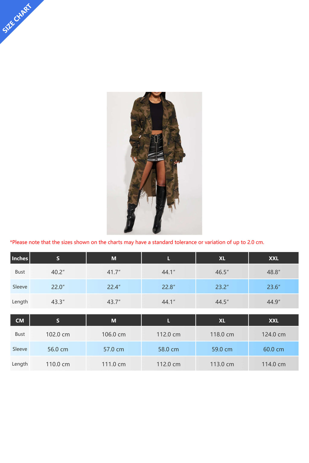 Longline Distressed Camouflage Jacket Lavish Daily
