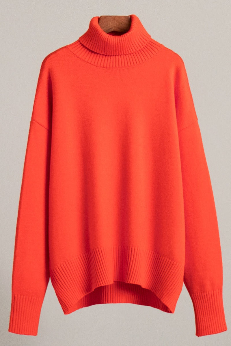 Turtleneck Long Sleeve Sweater Lavish Daily