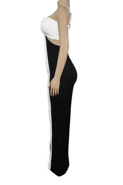 Crisscross Ribbon Cutout Jumpsuit Lavish Daily