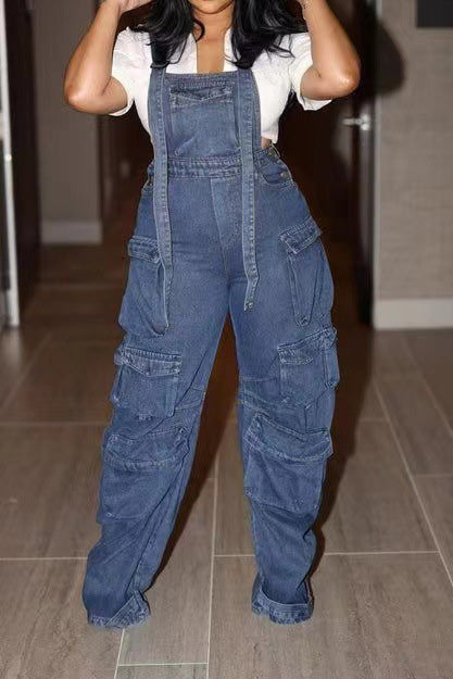 Streetwear Denim Jumpsuit Lavish Daily