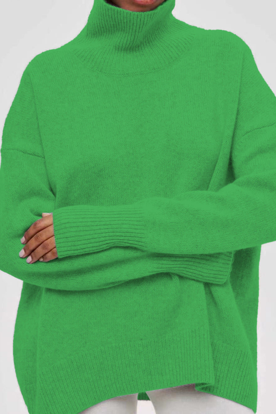 Oversized Knitted Turtleneck Sweater Lavish Daily