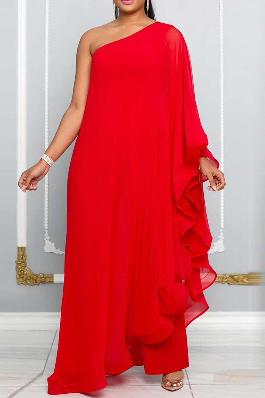 One Shoulder Batwing Jumpsuits Lavish Daily