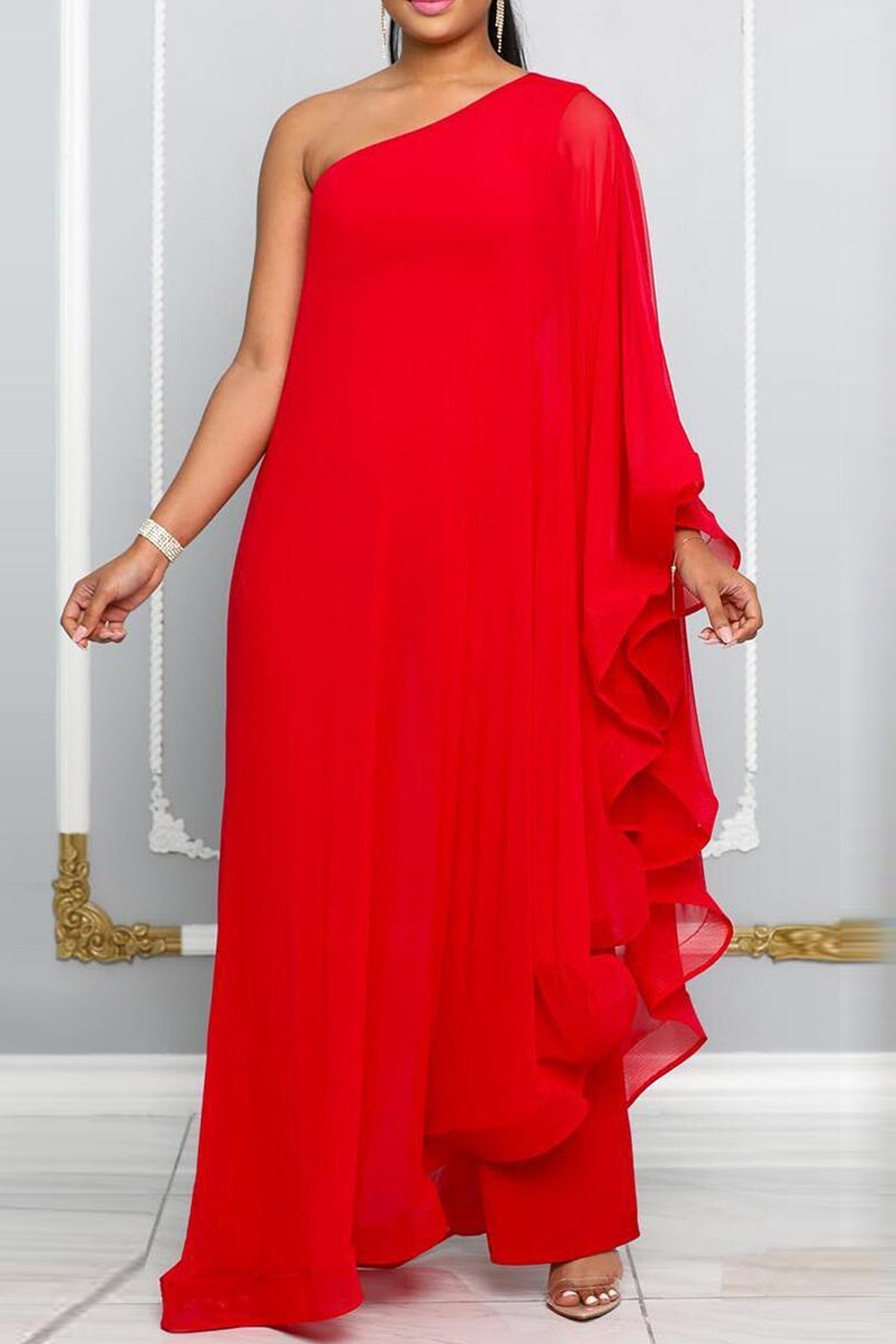 One Shoulder Batwing Jumpsuits Lavish Daily