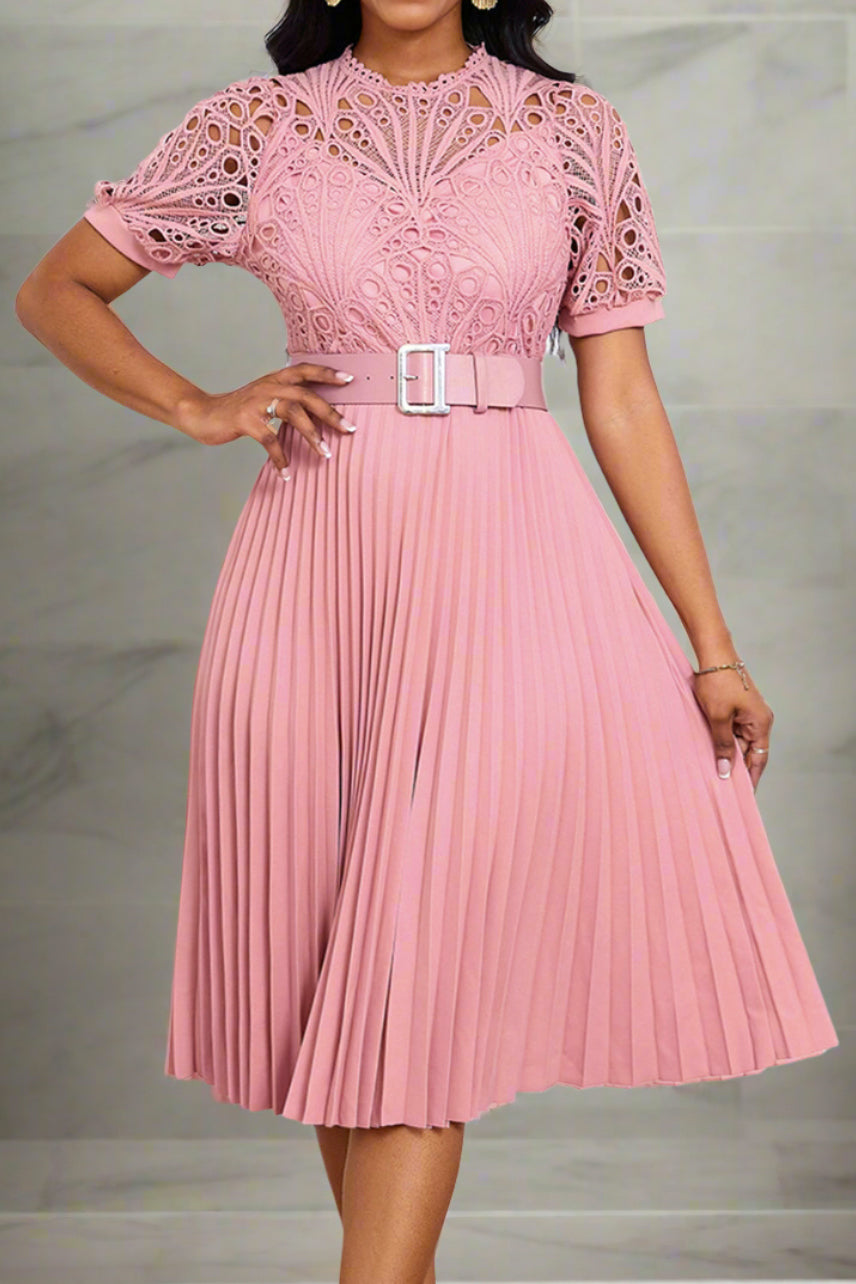 A-Line Pleated Dress Lavish Daily