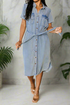 Denim Shirt Dress Lavish Daily