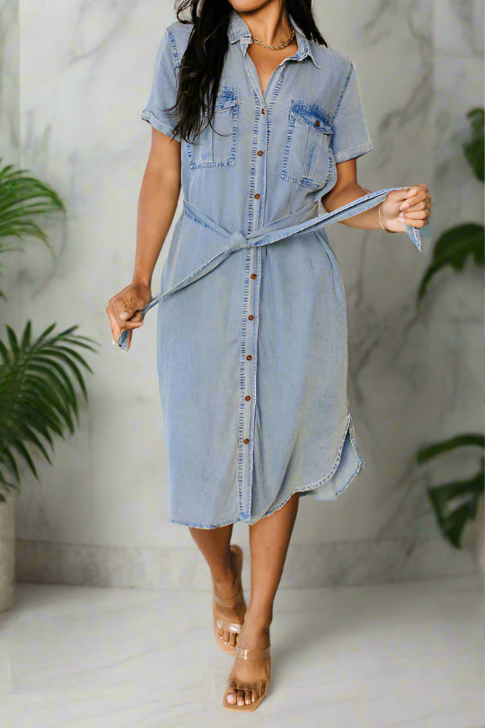 Denim Shirt Dress Lavish Daily