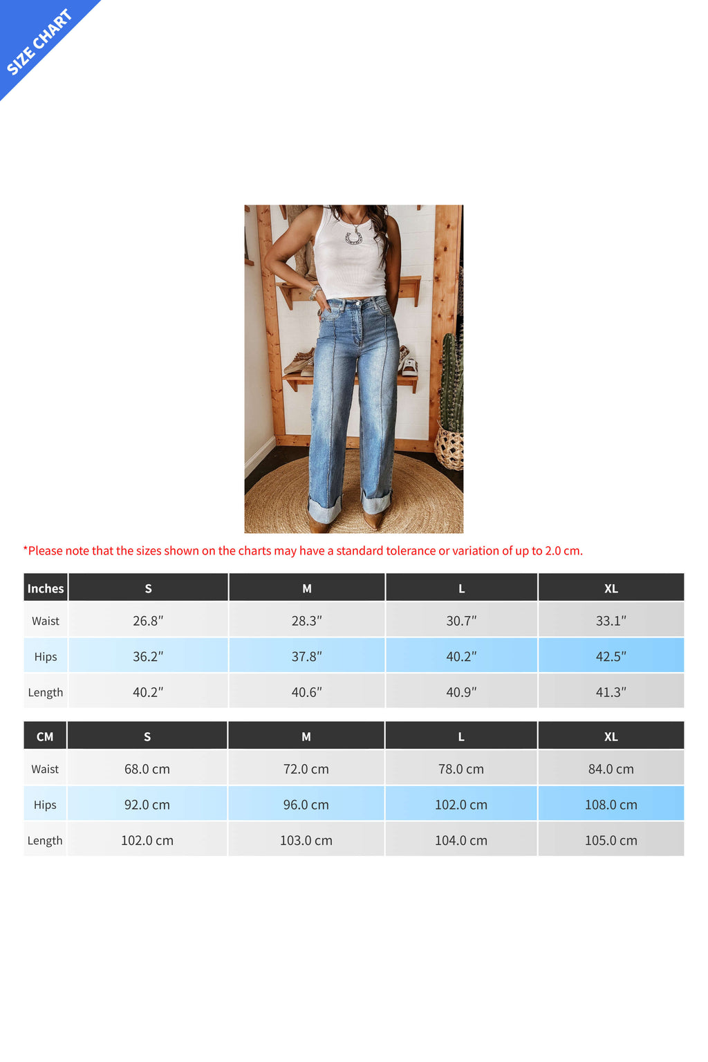 High-Rise Folded Hem Wide Leg Jeans Lavish Daily