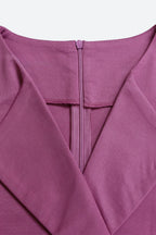 Three-Quarter Sleeve Ruched Waist Dress Lavish Daily