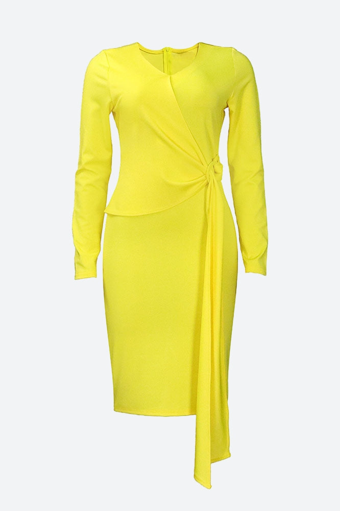 Side Knot Bodycon Dress Lavish Daily