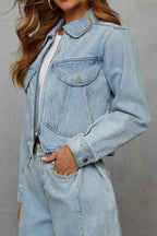 Curved Hem Denim Jacket Lavish Daily