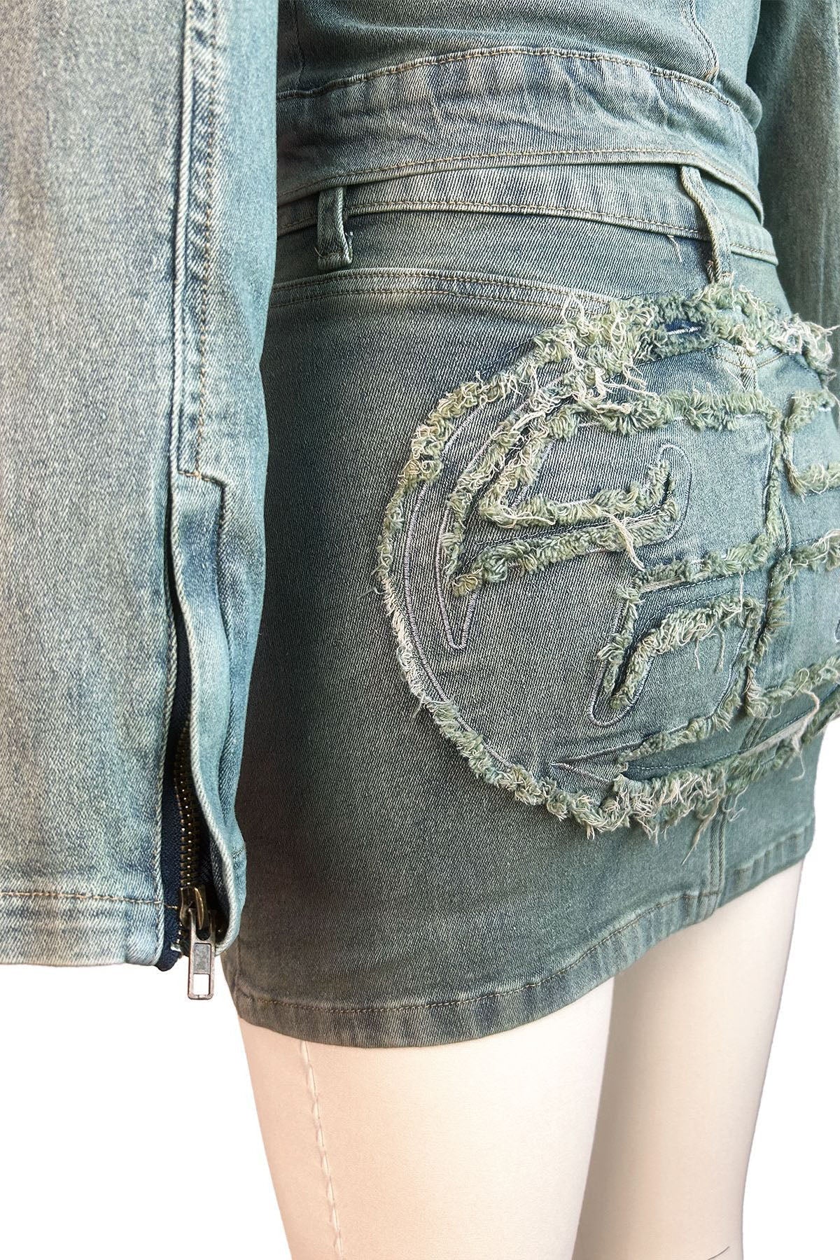 Vintage Wash Patch Denim Jacket Lavish Daily