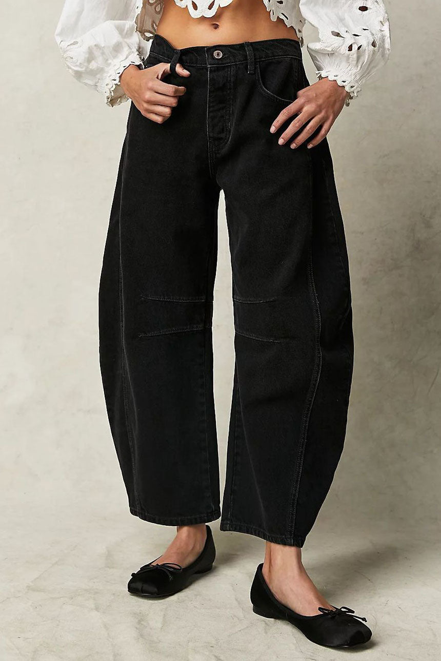 Mid Rise Barrel Jeans Lavish Daily