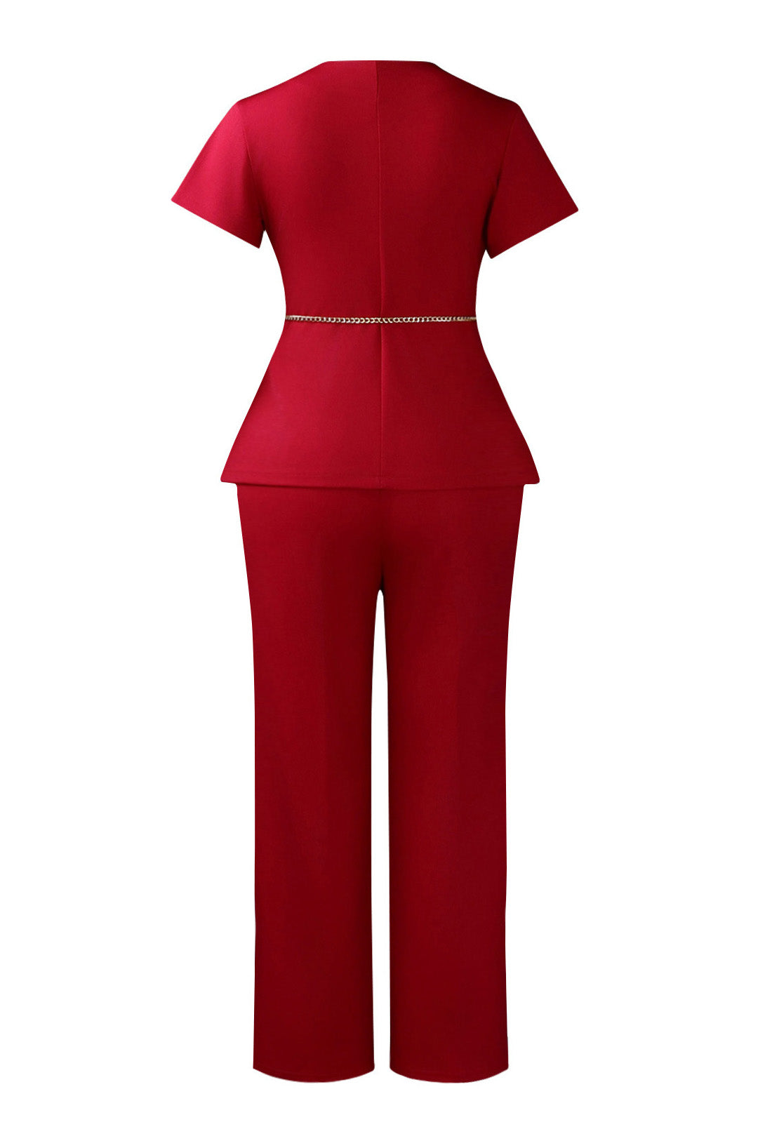 Short Sleeve Asymmetric Blazer Trouser Set Lavish Daily