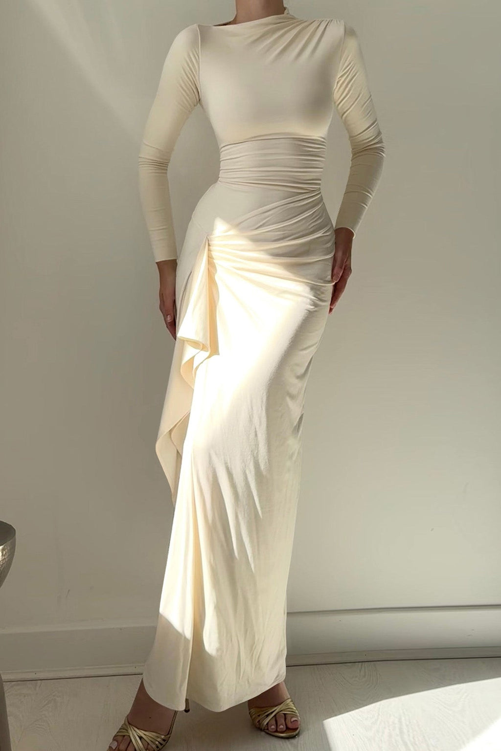 Long Sleeve Knot Detail Maxi Dress Lavish Daily